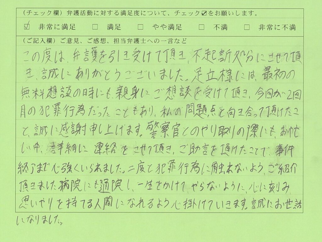 軽犯罪法違反　不起訴